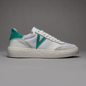 ATENA - Sneakers a suola bassa Bianca con inserti gommati Verde Smeraldo
