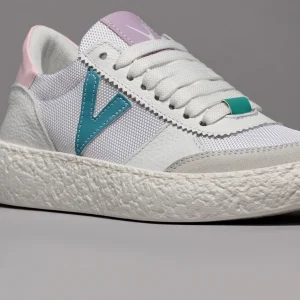 ATENA MULTICOLOR - Sneakers a suola bassa Bianca con inserti gommati Multicolor Pastello