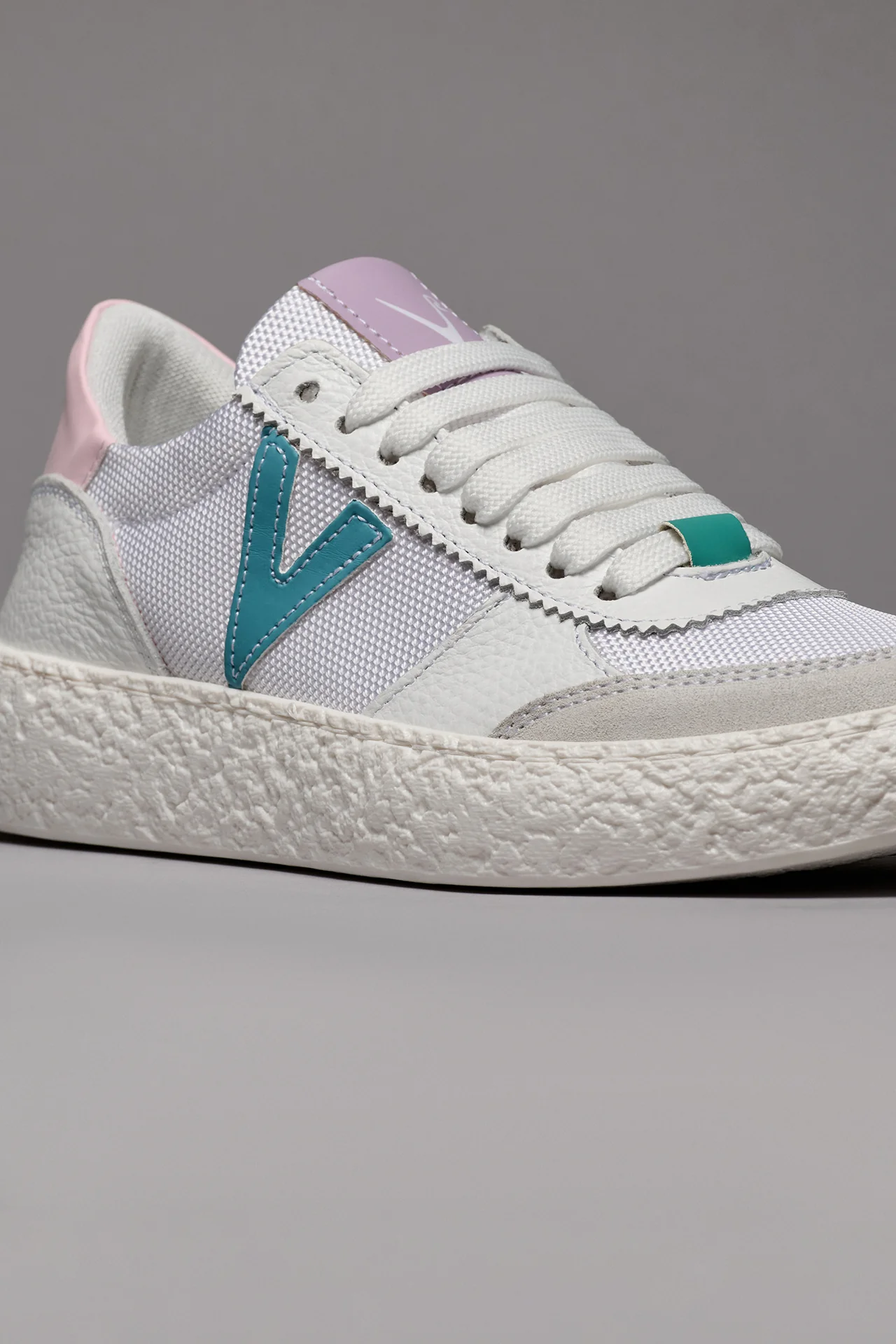 ATENA MULTICOLOR - Sneakers a suola bassa Bianca con inserti gommati Multicolor Pastello