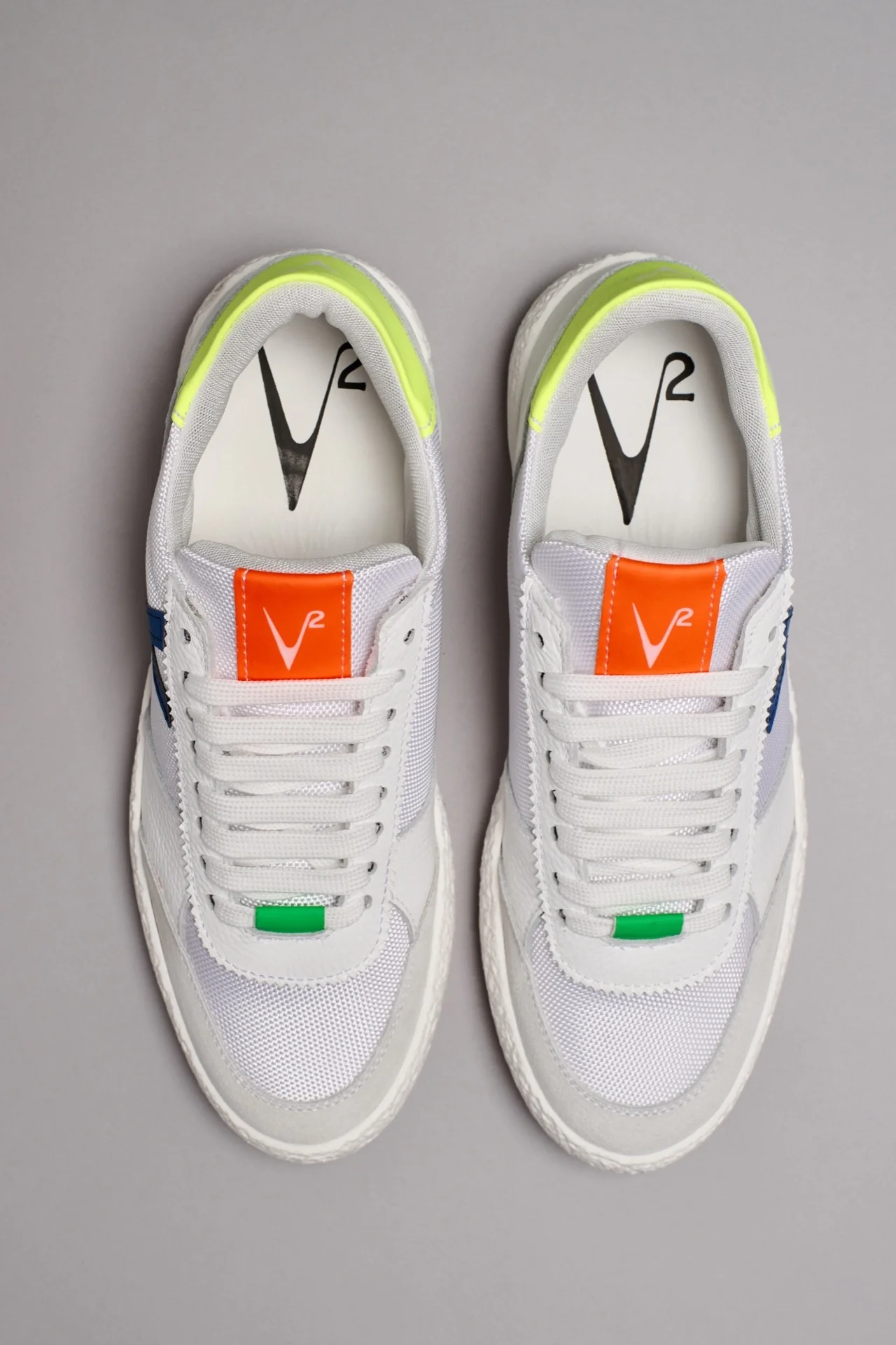 ATENA MULTICOLOR - Sneakers a suola bassa Bianca con inserti gommati Multicolor Fluo - immagine 6