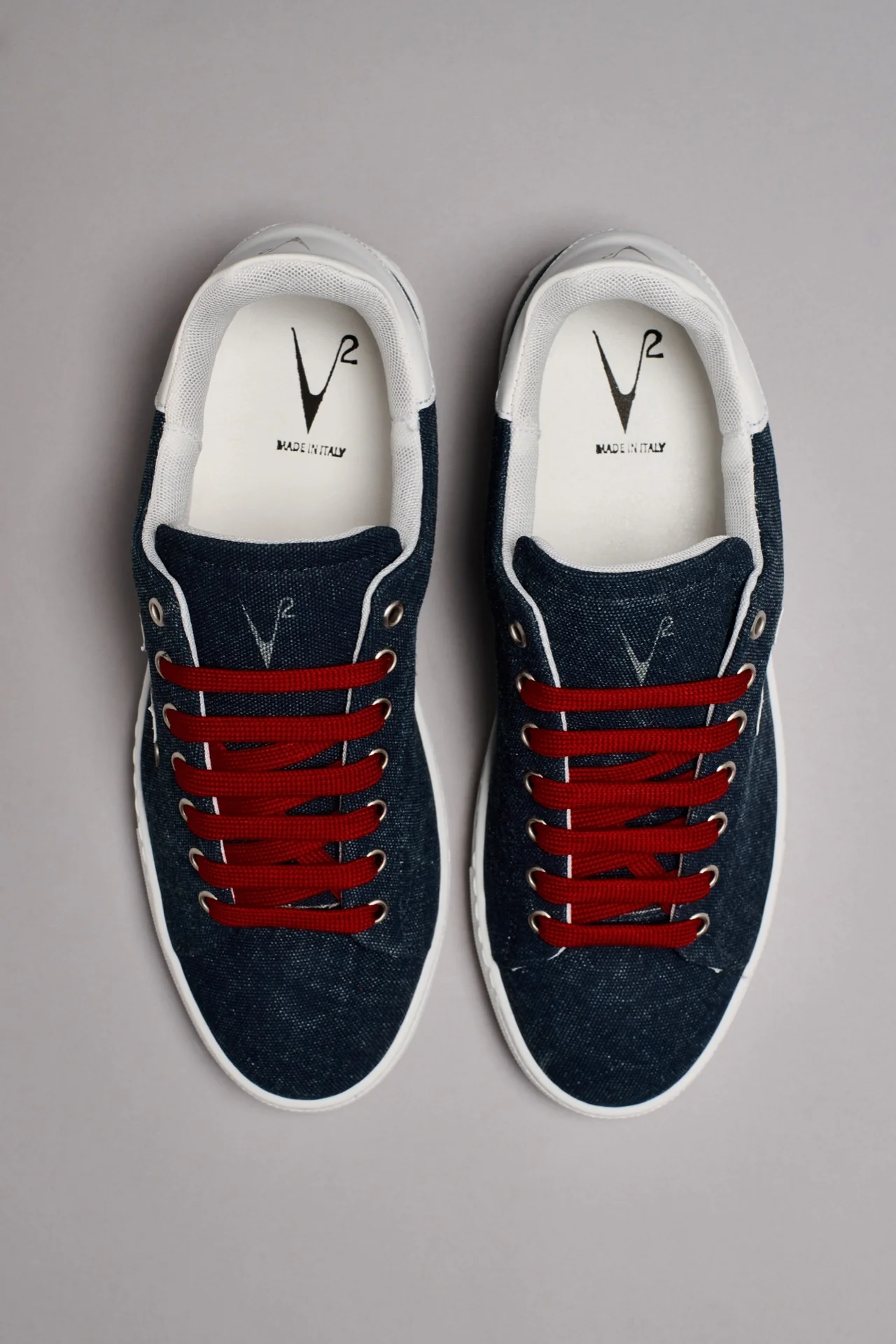 NUVOLA - Sneakers in tela Blu con lacci Rossi - immagine 6