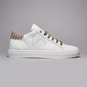 TENNIS - Sneakers a suola bassa Bianca con retro in tessuto Gessato Moro