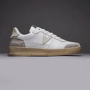 COLLEGE - Sneakers Bianca con retro e inserto in pelle Bianco