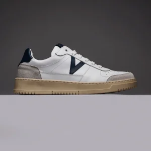 COLLEGE - Sneakers Bianca con retro e inserto Blu