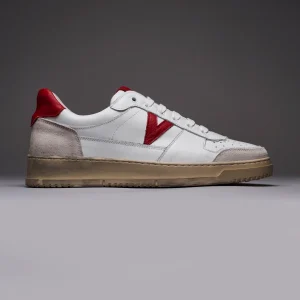 COLLEGE - Sneakers Bianca con retro e inserto Rosso