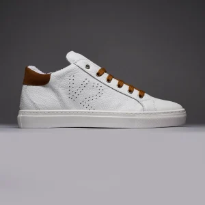 TENNIS - Sneakers a suola bassa Bianca con retro e lacci Cuoio