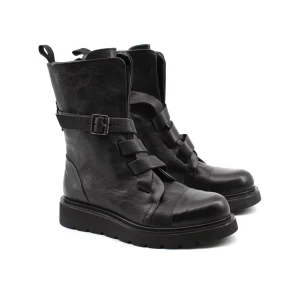 Biker boot in vera pelle da donna