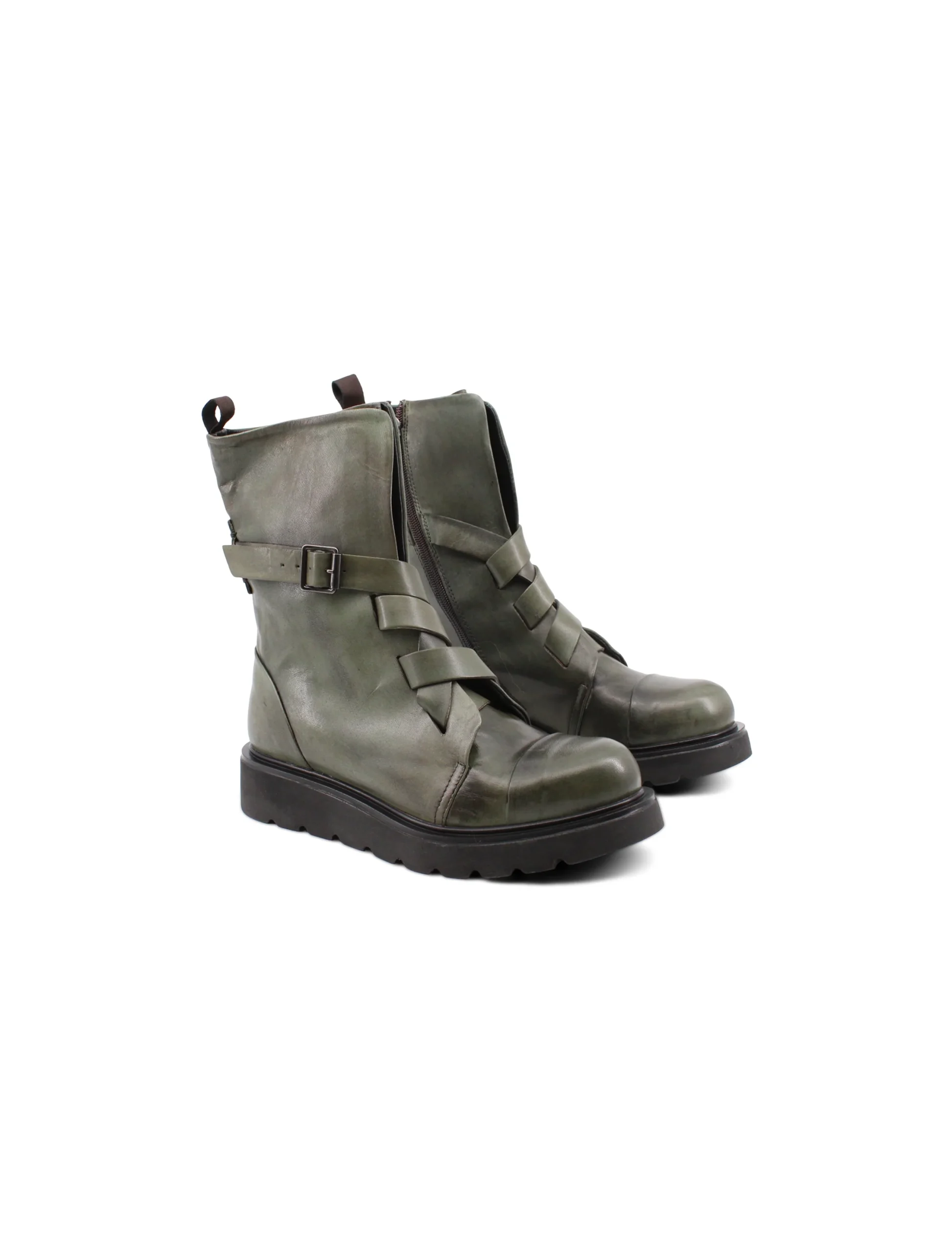 Biker boot in vera pelle da donna - immagine 2