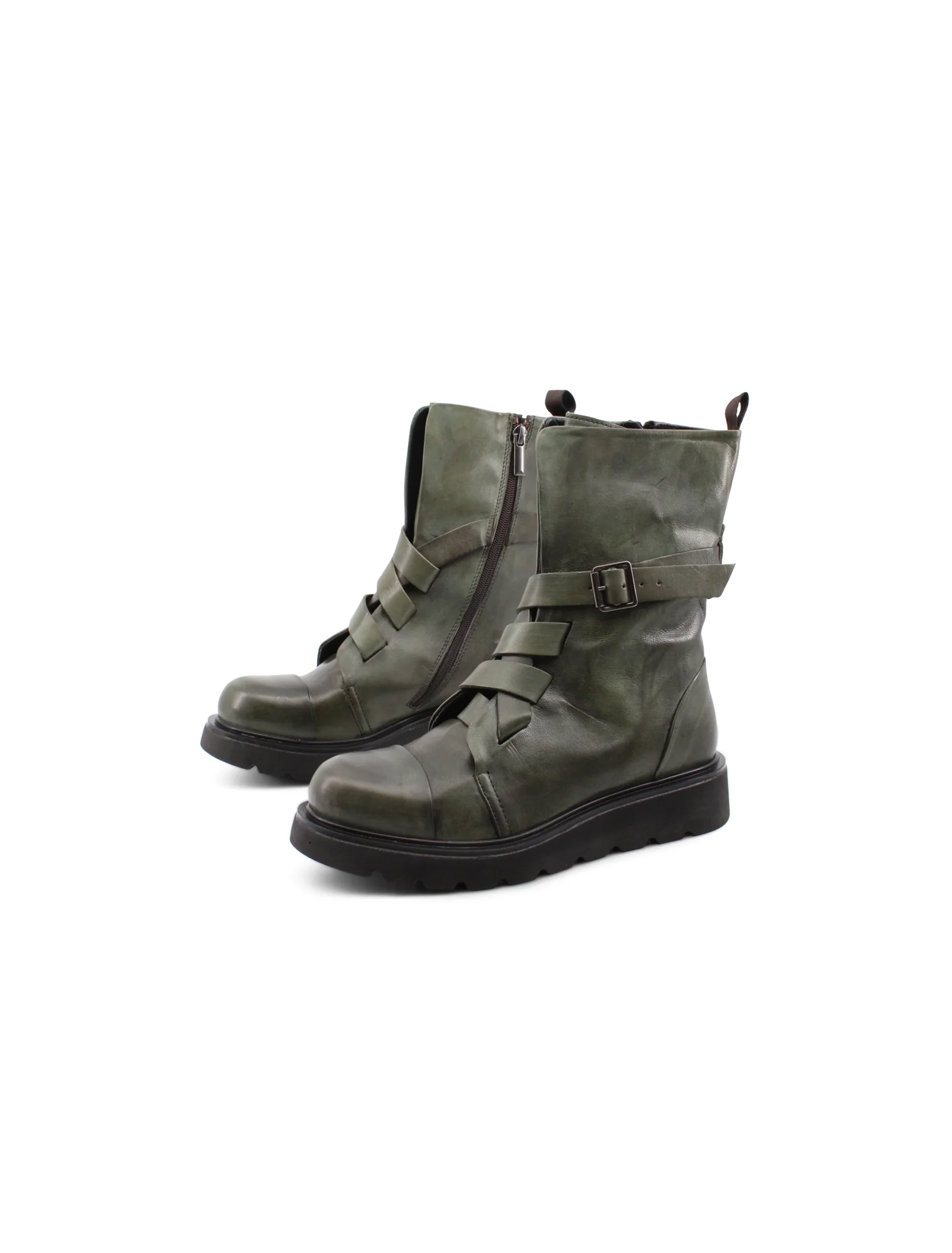 Biker boot in vera pelle da donna - immagine 4