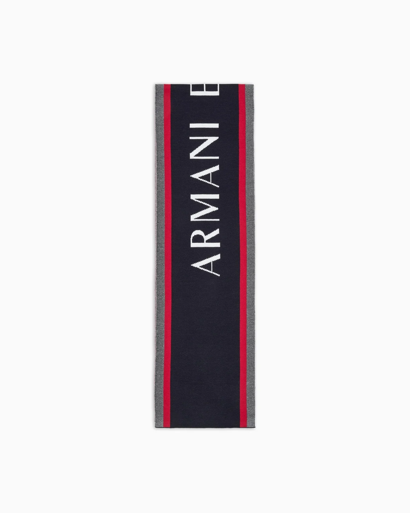 Armani Exchange Sciarpa uomo blu con bande a contrasto - immagine 2