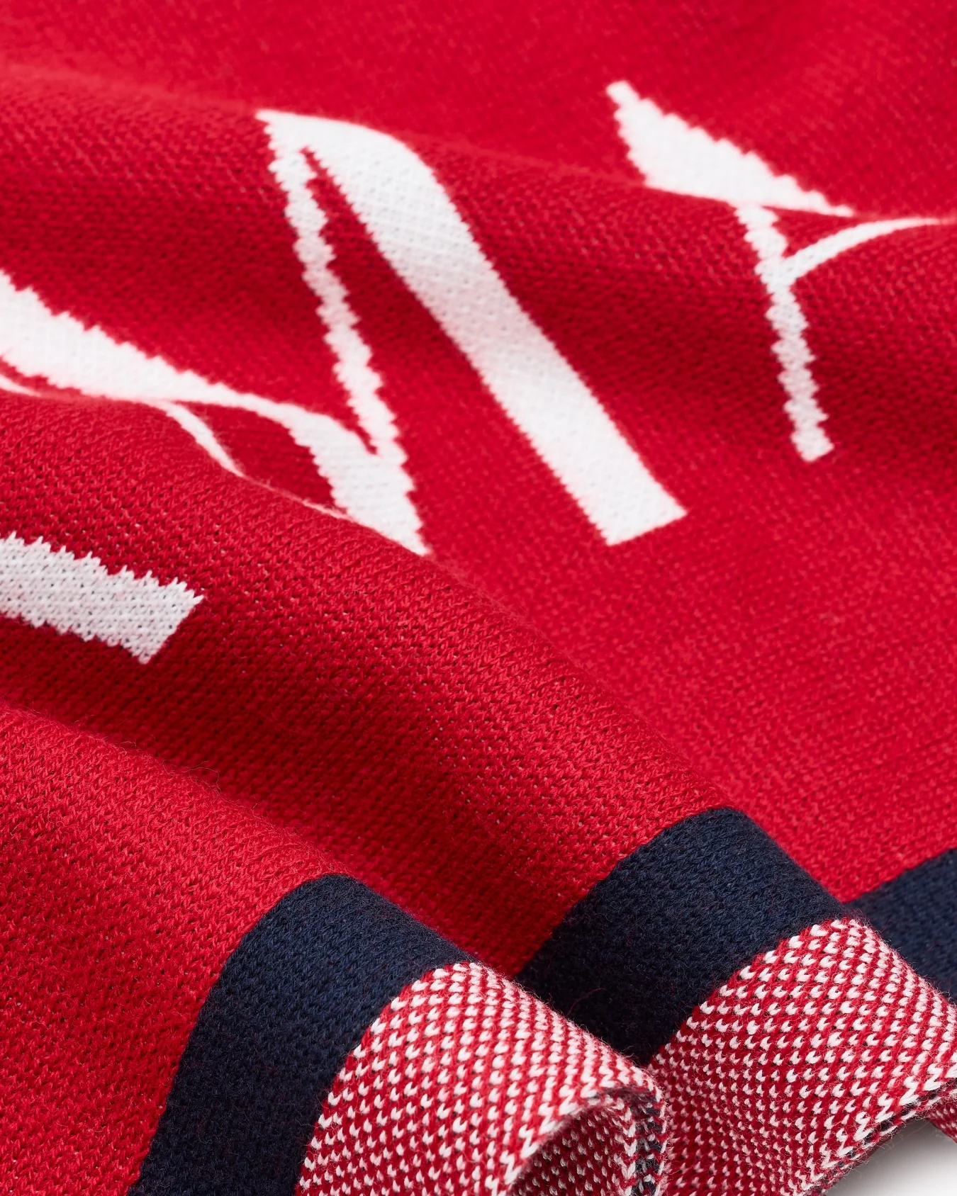 Armani Exchange Sciarpa uomo rosso con bande a contrasto - immagine 3