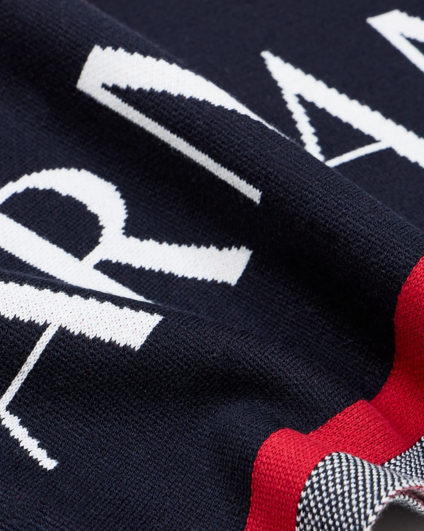 Armani Exchange Sciarpa uomo blu con bande a contrasto - immagine 3