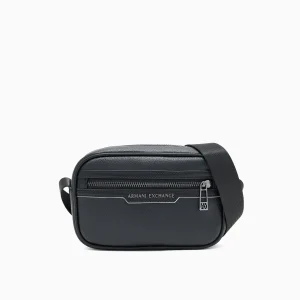Armani Exchange tracolla nera uomo effetto lucido