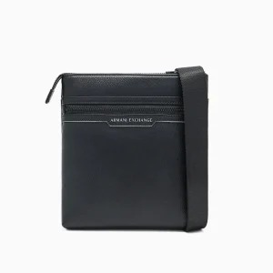 Armani Exchange tracolla uomo nera con tasca esterna