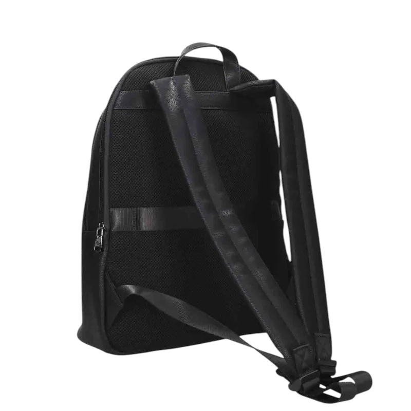 Armani Exchange zaino blu navy uomo effetto lucido con tasca frontale - immagine 4