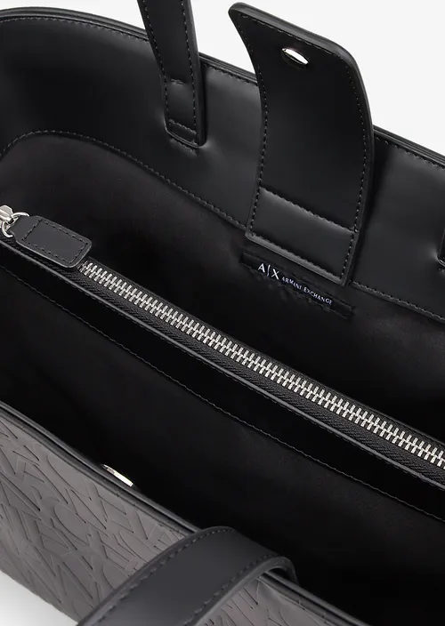 Armani Exchange Shopper media con manici e tracolla - immagine 5