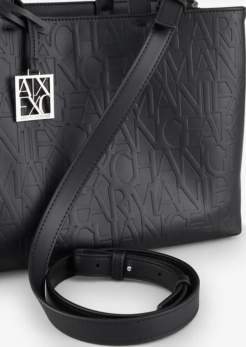 Armani Exchange Shopper media con manici e tracolla - immagine 6