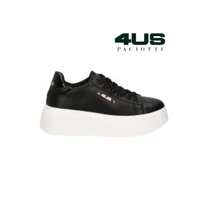 PACIOTTI SNEAKERS BLACK CON LOGO IN ORO