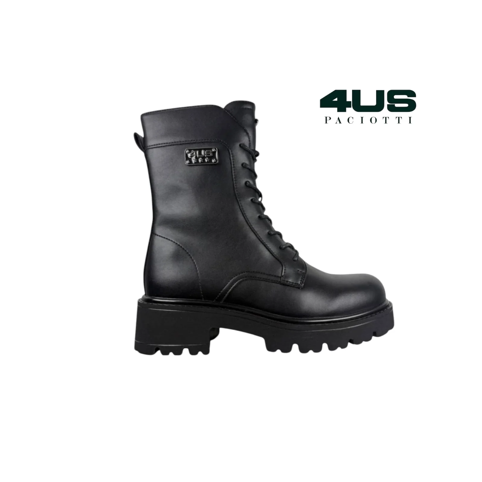 PACIOTTI ANFIBI BLACK CON LOGO - immagine 2