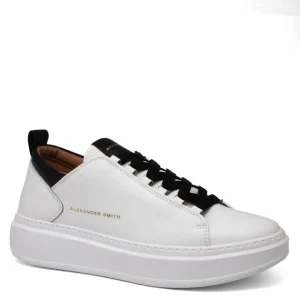 Alexander Smith Wembley sneakers uomo in pelle bianca con inserti neri