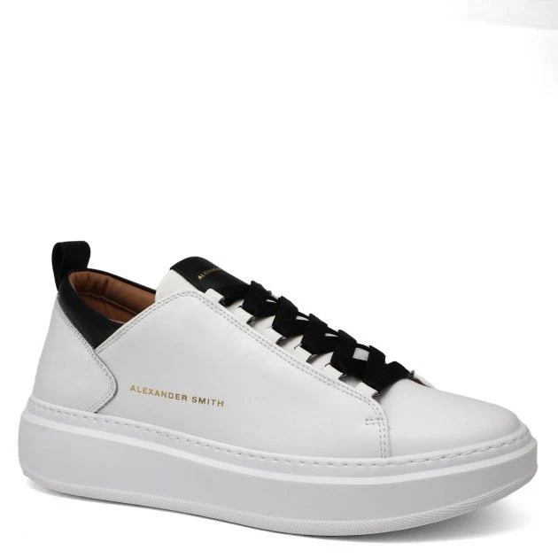 Alexander Smith Wembley sneakers uomo in pelle bianca con inserti neri
