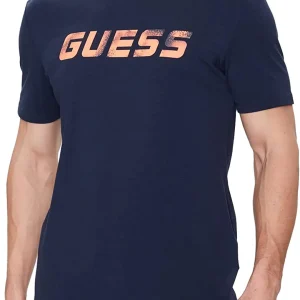 T-Shirt Guess Uomo Blu/Arancio