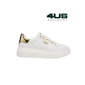 PACIOTTI SNEAKERS BIANCHE DETTAGLIO IN ORO