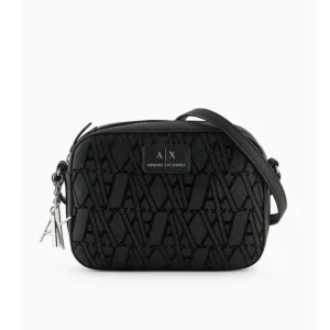Armani Exchange borsa piccola con monogram floccato