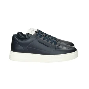 Emporio Armani Sneakers in pelle con dettagli termoformati blu