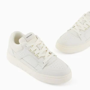 Emporio Armani Sneakers bianche in pelle e mesh