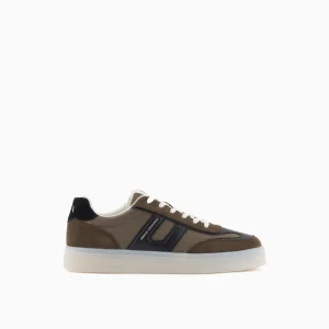 Armani Exchange Sneakers uomo cachi fascia laterale nera