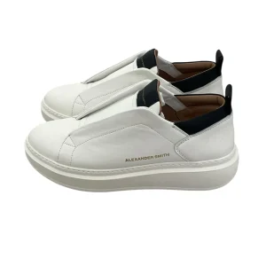Alexander Smith Wembley Slip-on Uomo in morbida pelle bianca con dettagli neri