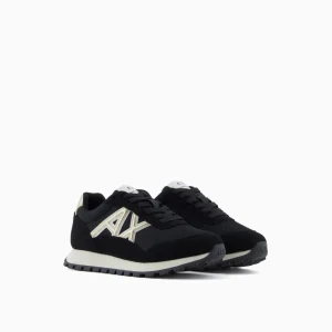 Armani Exchange Sneakers uomo nere logo oro