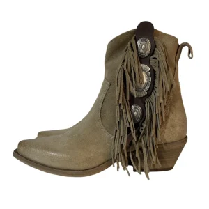 Metisse stivali Camperos donna tortora frange dettaglio laterale