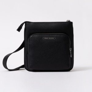 Armani Exchange tracolla nera con tasca esterna