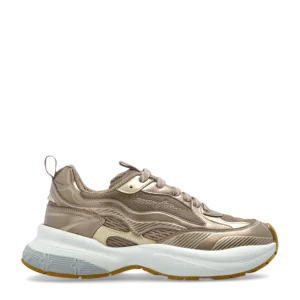Emporio Armani Sneakers in mesh bronzo dettagli laminati e logo signature