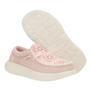 HEYDUDE Wendy comf suede crochet uncinetto fiori rosa