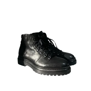 PAWELK'S Scarponcini BUFALO neri in pelle fatti a mano