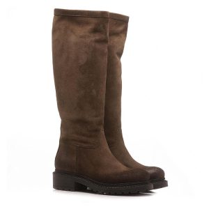 Metisse Stivali in pelle scamosciata ingrassato marrone scuro