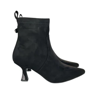 Braccialini stivaletti tronchetti neri con tacco clessidra camoscio