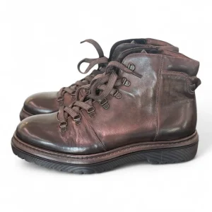 PAWELK'S Scarponcini BUFALO marrone brandy in pelle fatti a mano