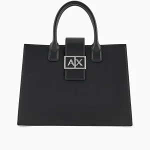 Armani Exchange borsa a mano trapezio con tracolla nera