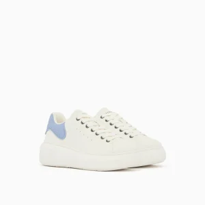Armani Exchange Sneakers donna bianche retro celeste