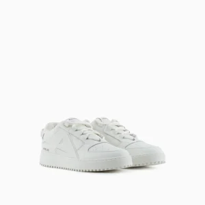 Emporio Armani Sneakers in pelle bianche con maxi patch EA