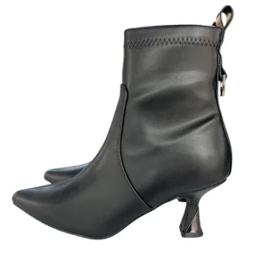 Braccialini stivaletti tronchetti neri con tacco clessidra