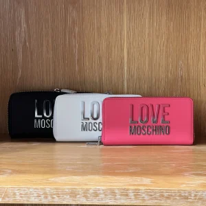 Portafoglio gommato grande-LOVE MOSCHINO