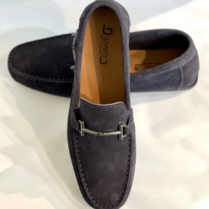 Mocassino uomo blu fibbia-DISTINTO