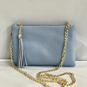 Pochette in pelle con tracolla-DISTINTO