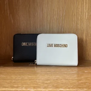 Portafoglio zip round medio-LOVE MOSCHINO