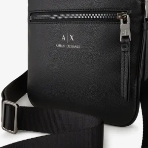 Armani Exchange Tracolla nera con tasca esterna